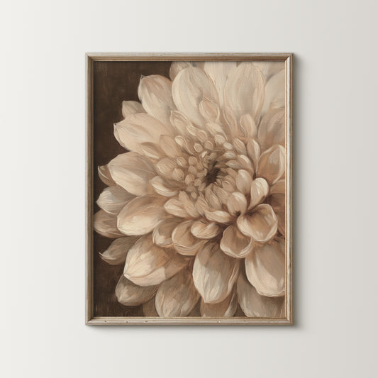 Rustic Dahlia Floral Still Life Wall Art (Digital Download)