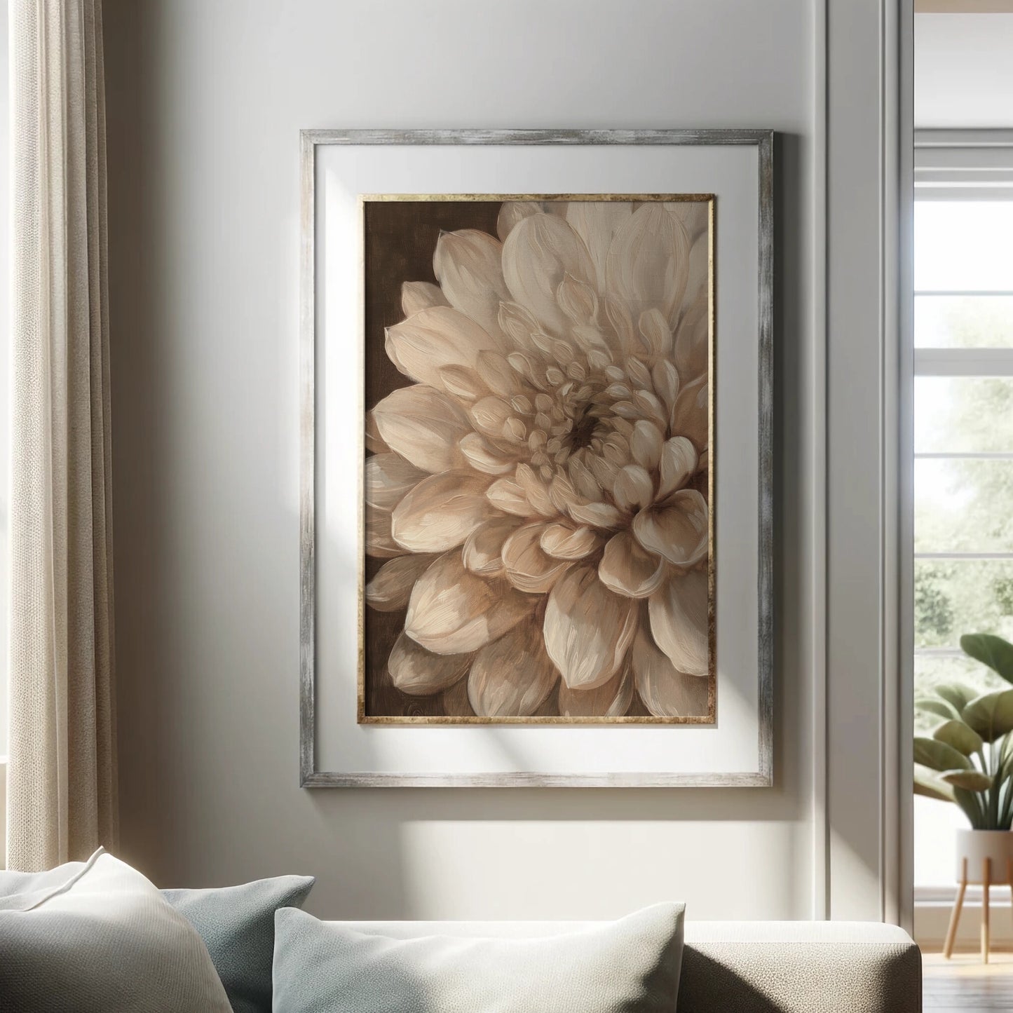 Rustic Dahlia Floral Still Life Wall Art (Digital Download)
