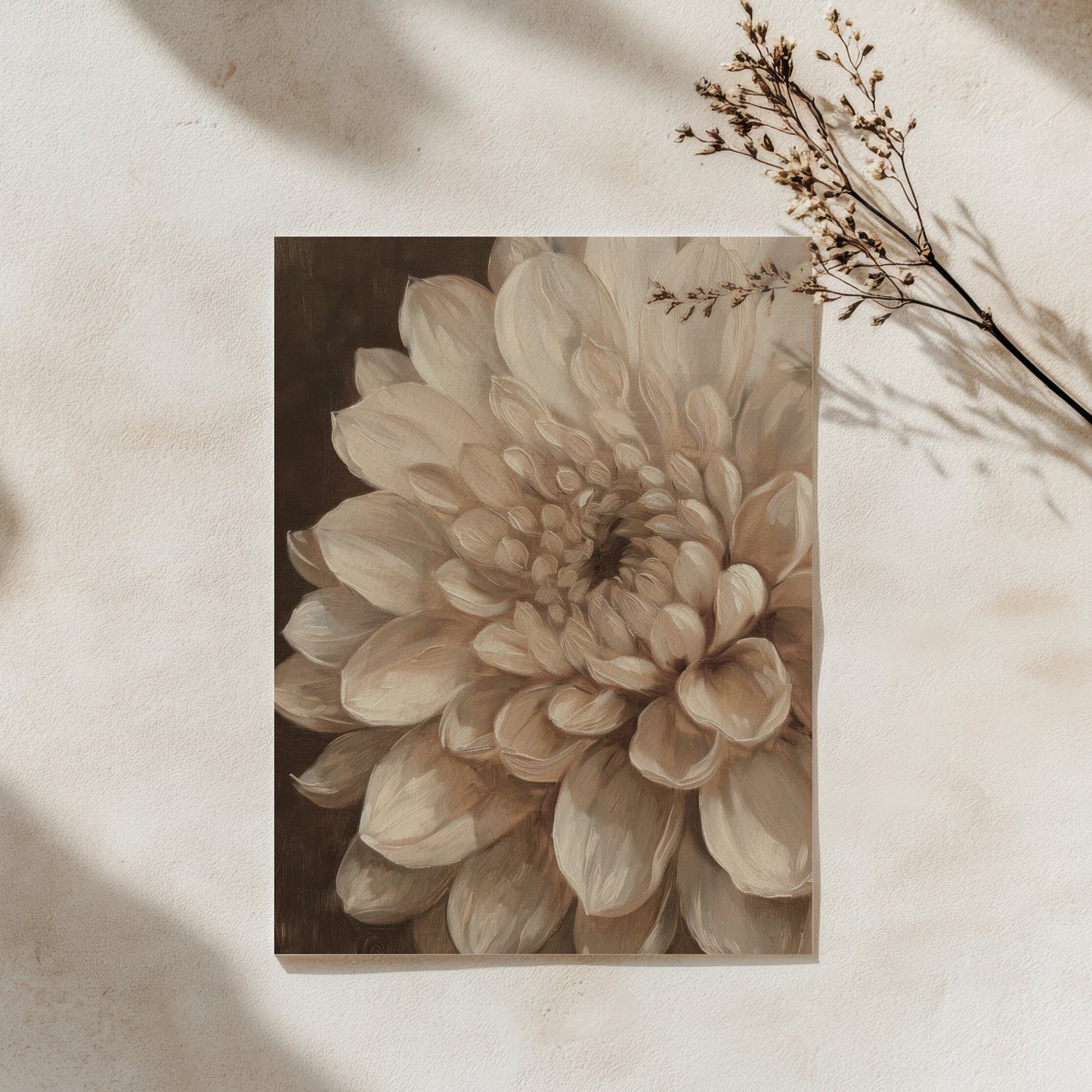 Rustic Dahlia Floral Still Life Wall Art (Digital Download)