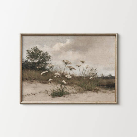Muted Summer Wildflower Landscape Printable Wall Art (Digital Download)
