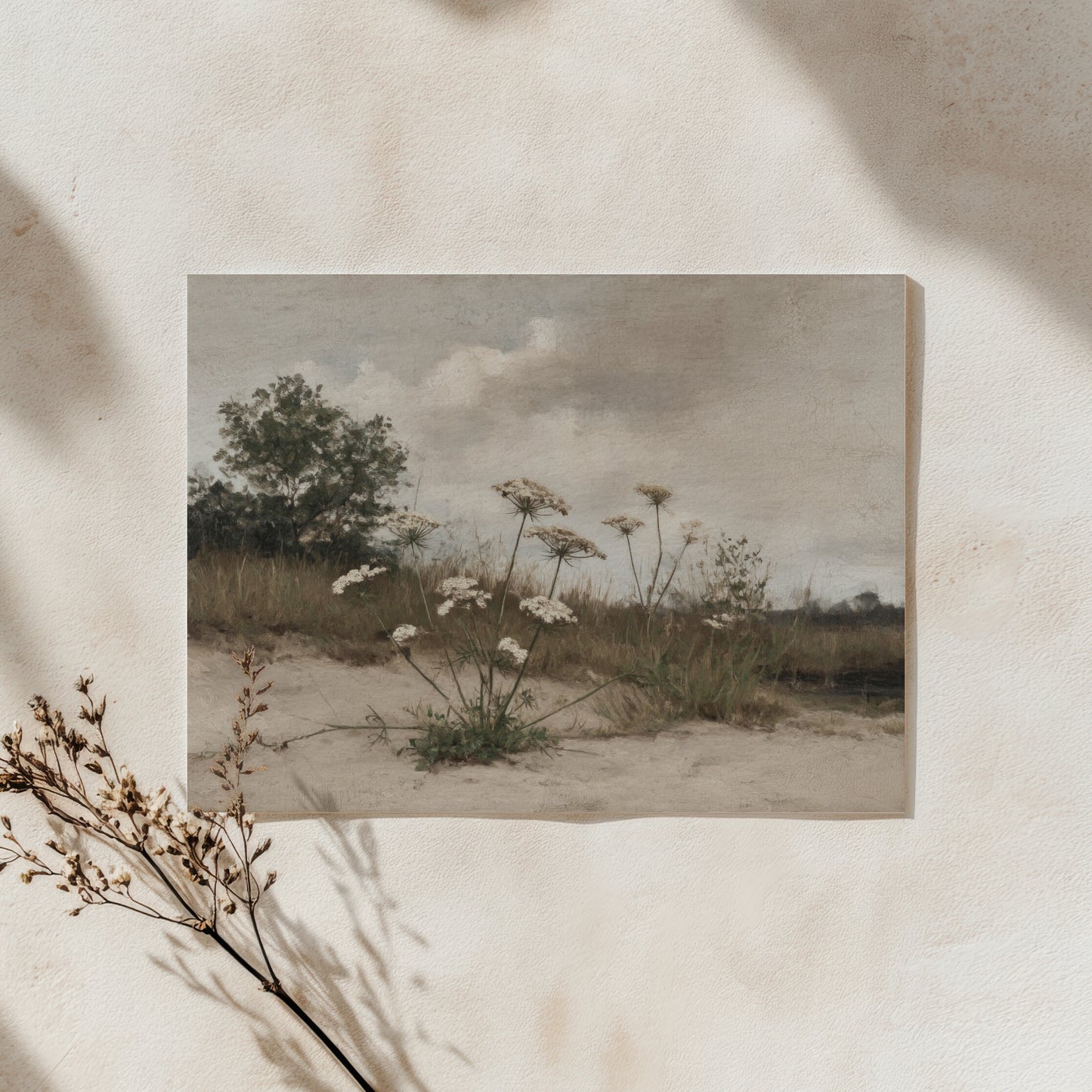 Muted Summer Wildflower Landscape Printable Wall Art (Digital Download)