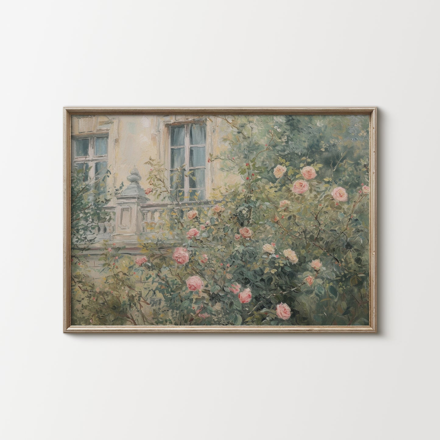 Victorian Rose Garden Oil Painting (Digital Download)