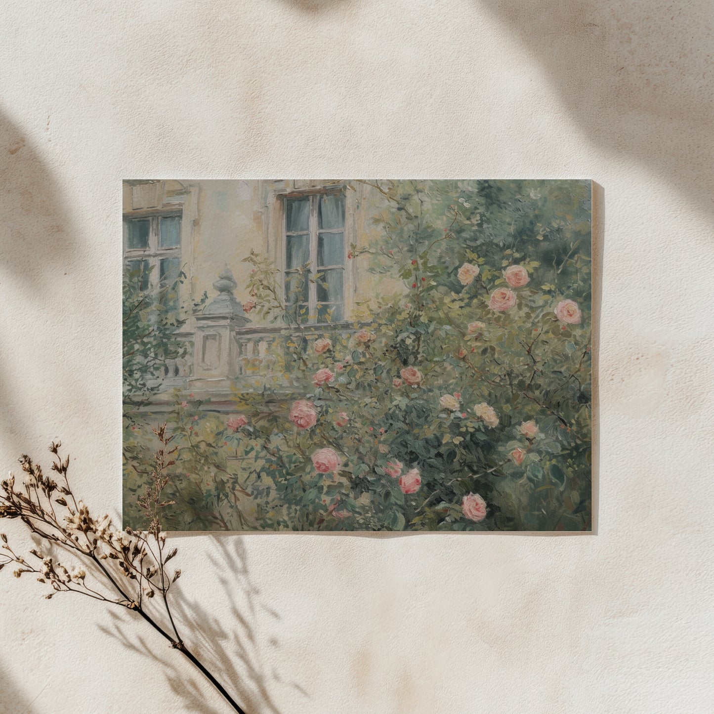Victorian Rose Garden Oil Painting (Digital Download)