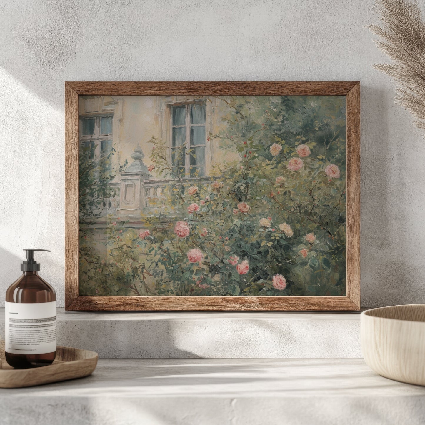 Victorian Rose Garden Oil Painting (Digital Download)