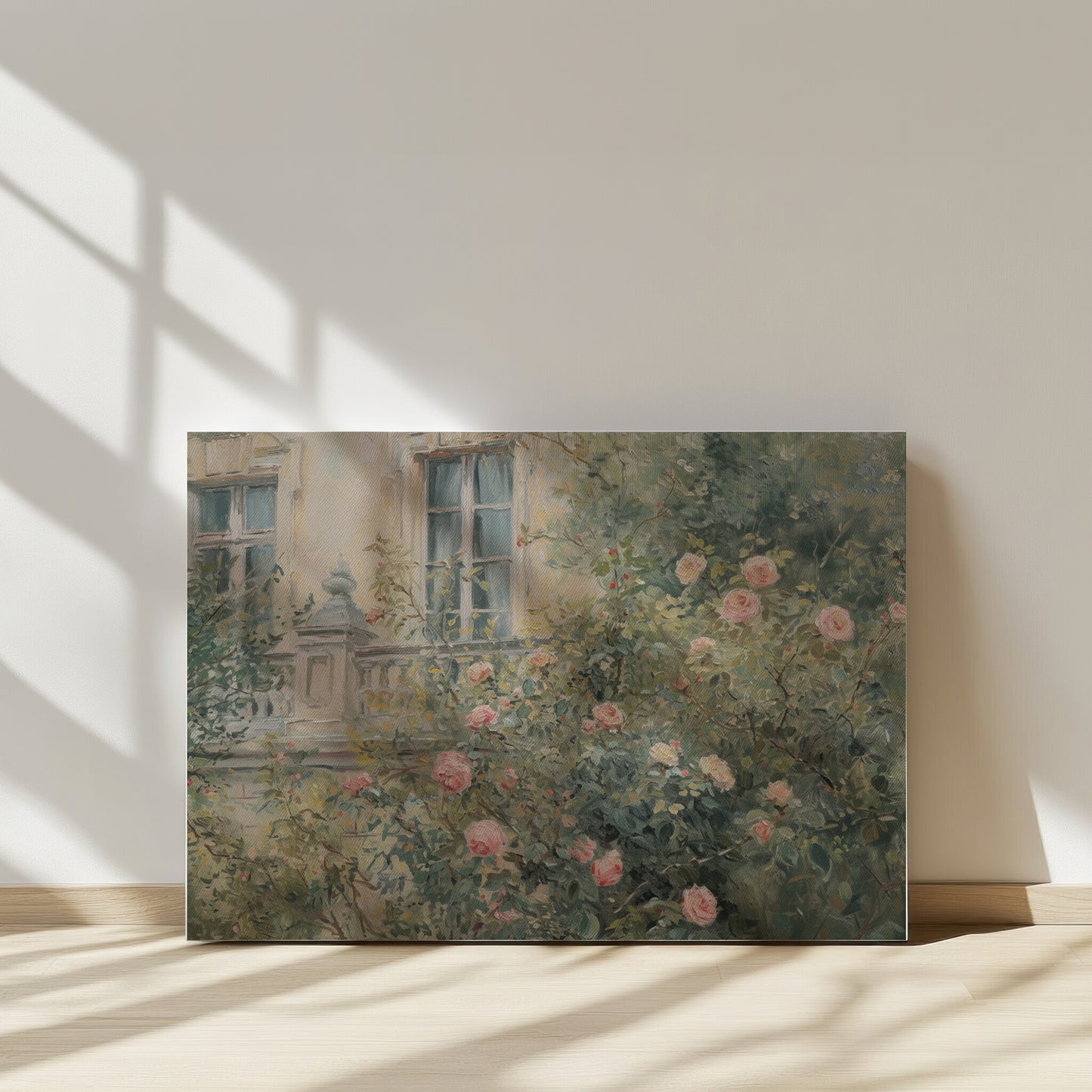 Victorian Rose Garden Oil Painting (Digital Download)