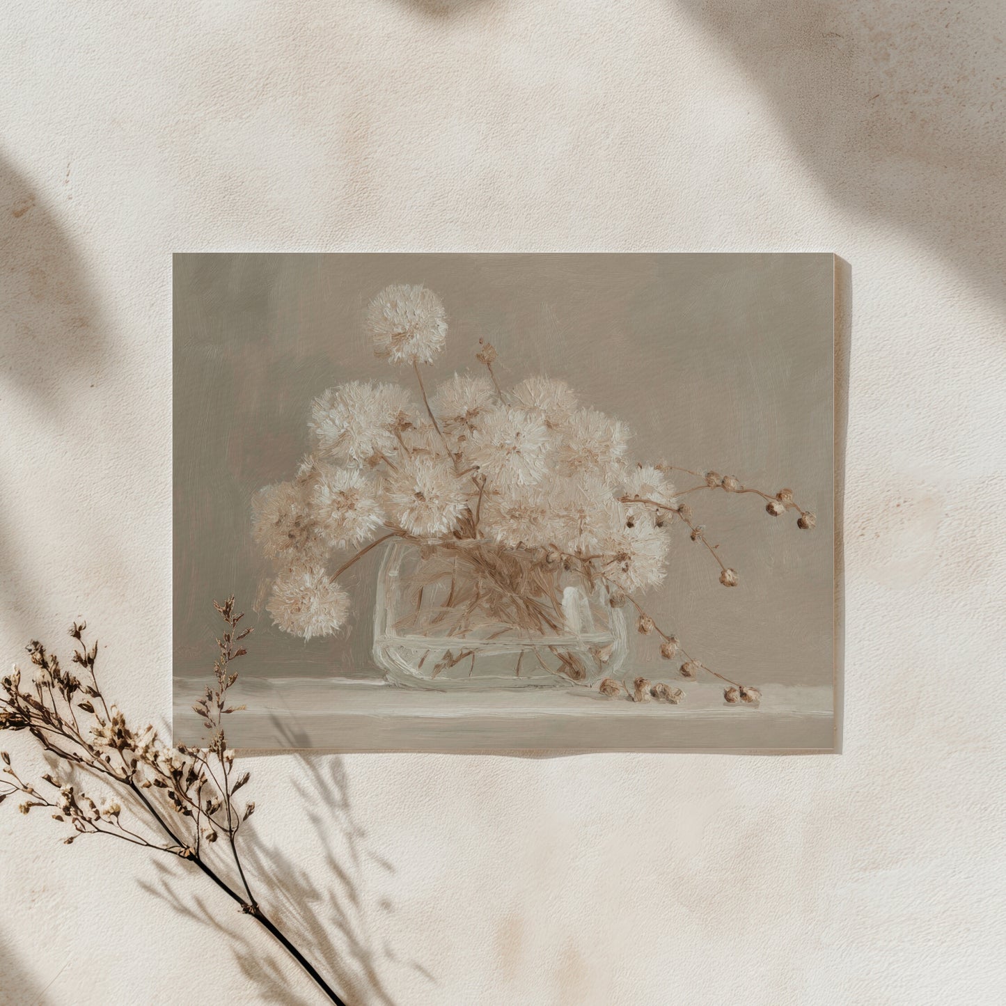 Muted Dandelion Floral Painting (Digital Download)