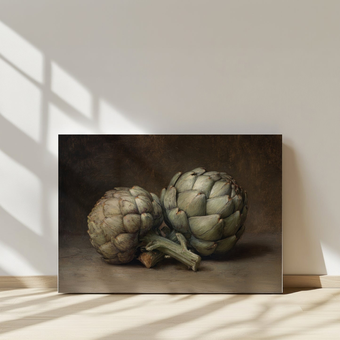Artichoke Dark Still Life Painting (Digital Download)