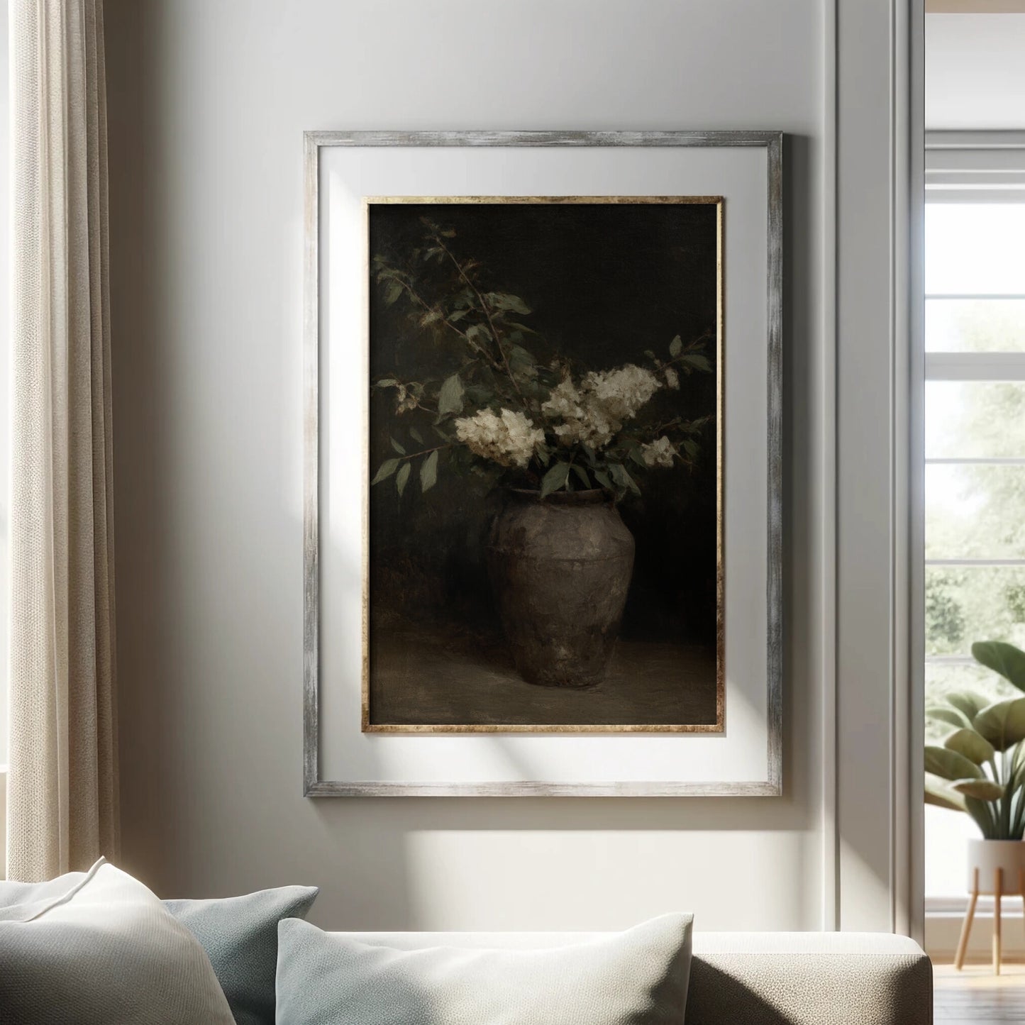 Farmhouse Dark Kitchen Painting: Floral Still Life (Digital Download)