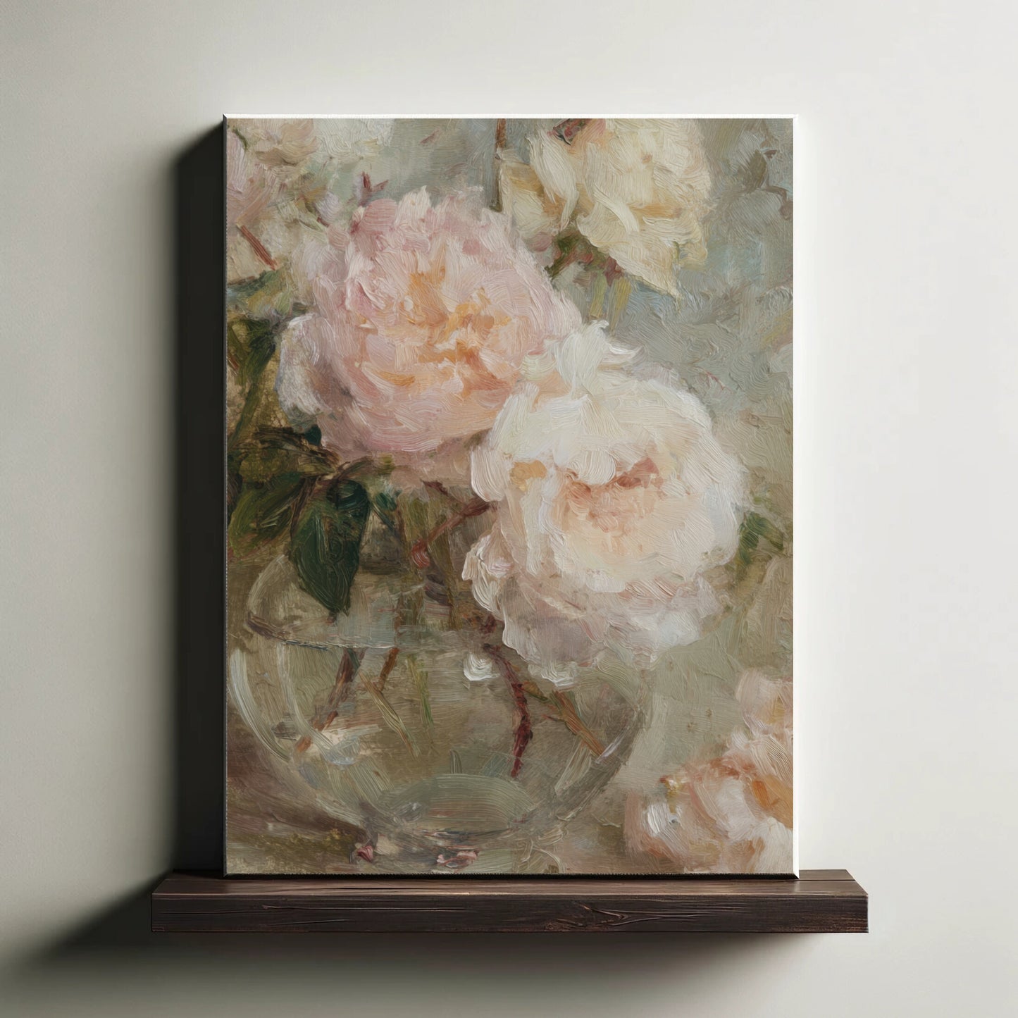 Vintage Pink Peony Oil Painting (Digital Download)
