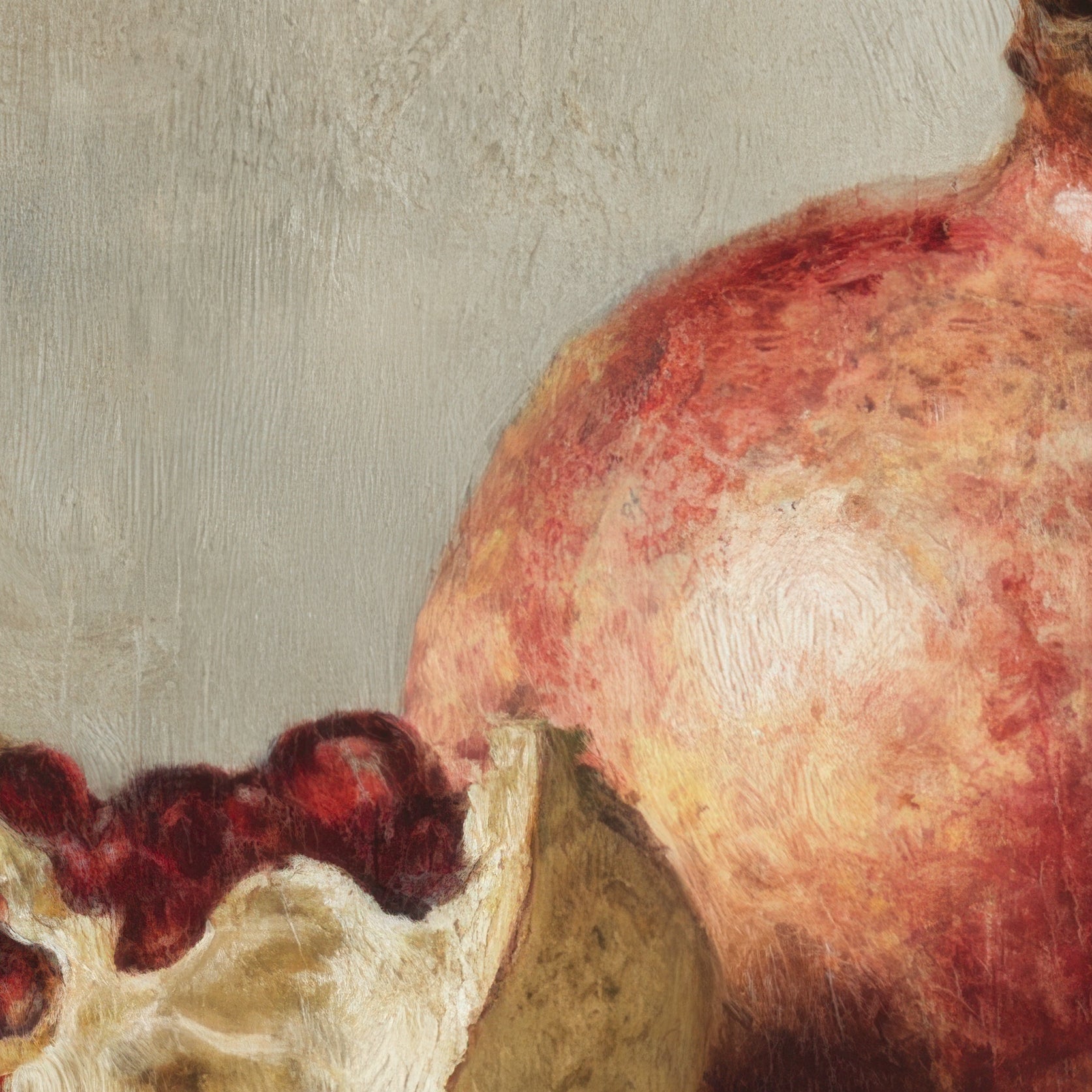 Close-up of a pomegranate with textured surface