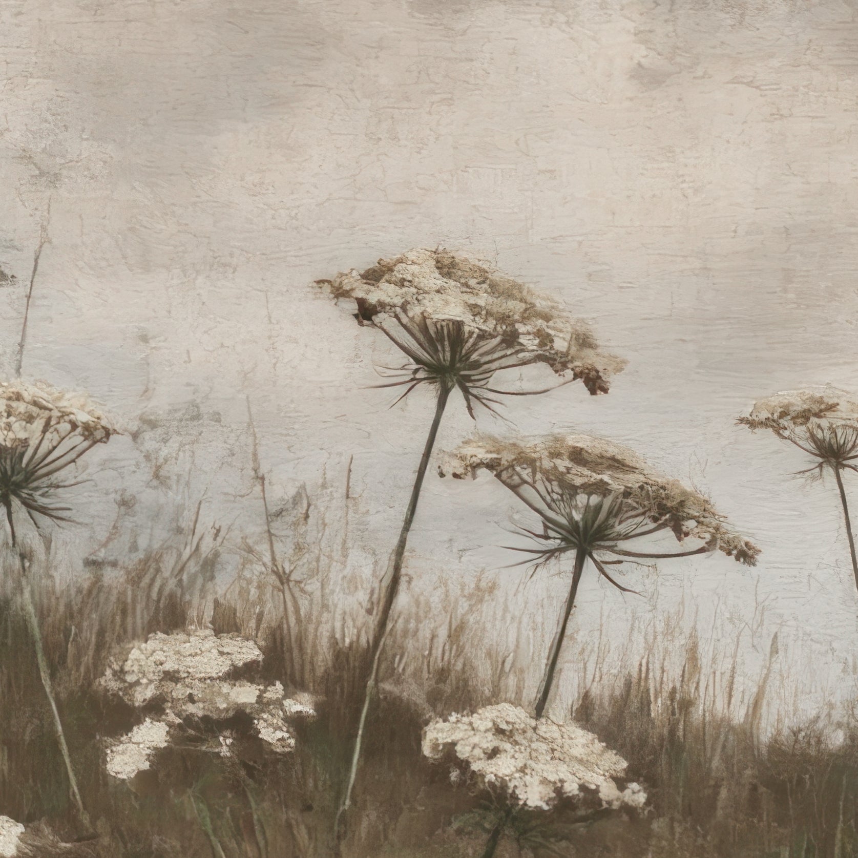 Artistic depiction of plants with a textured background