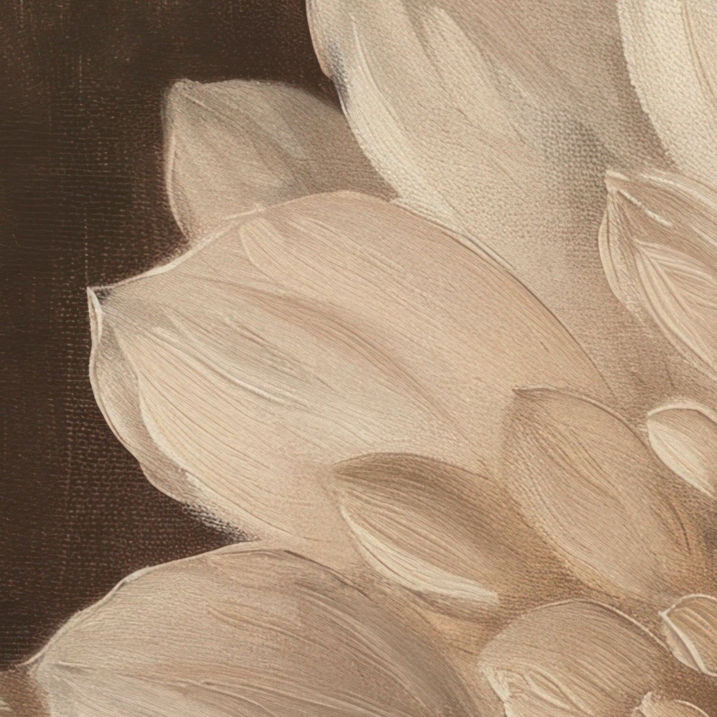 Close-up of a brown flower with detailed petals on a dark background